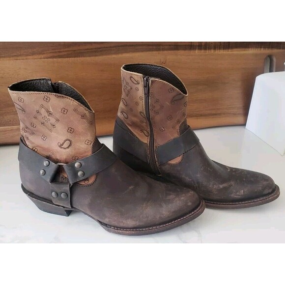 J.B. Dillon Womens Cowboy Boots Brown Size 9 B - Picture 2 of 10